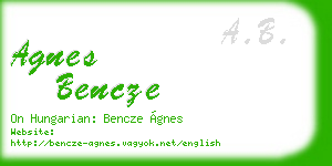 agnes bencze business card